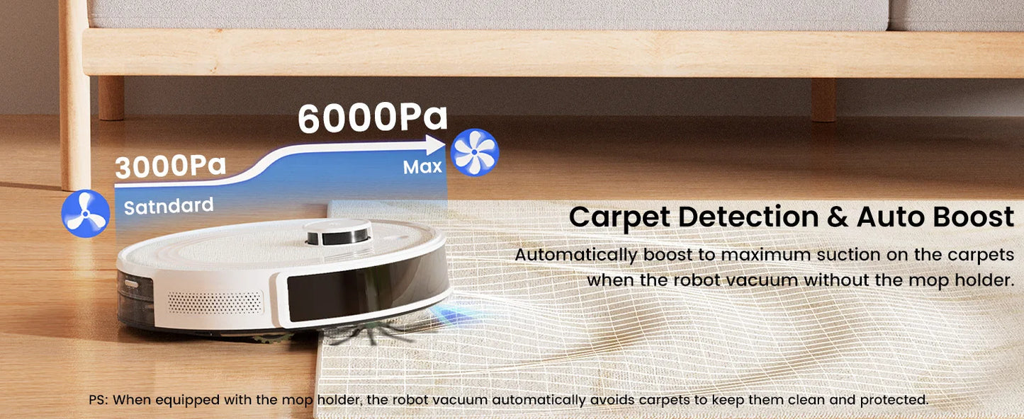 Lefant M2Pro Robot Vacuum with Mop,Self-Emptying, 6000Pa , DTOF Laser Navigation, PSD Obstacle Avoidance, Wi-fi/Alexa Control