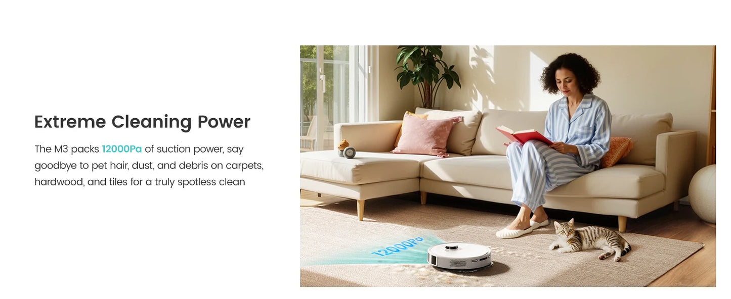 LEFANT Robot Vacuum Cleaner with Mapping, 12000Pa Suction, Emptying Station, Automatic Washing and Drying, DTOF Laser