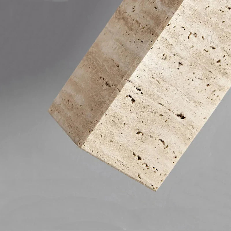 Yellow Travertine Marble Pendant Lamp - Wabi-Sabi Elegance for Dining, Kitchen, and More