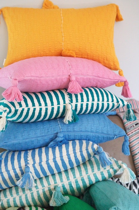 Antigua Pillow - Faded Aqua Solid