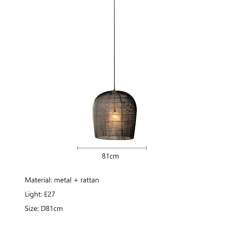 Wabi Sabi Rattan Pendant Light - Handcrafted Elegance for Your Dining Room, Bedroom, or Bar Area