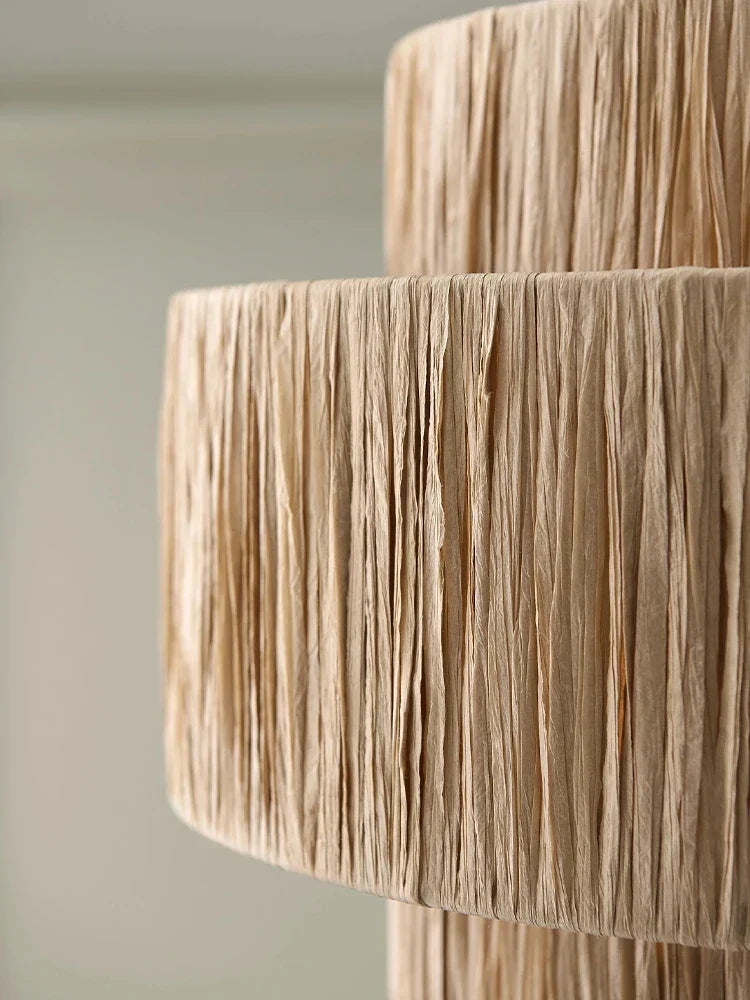 Artful Hand-Knitted Rattan Pendant Lamp - Elegant Lighting for Living Rooms and Bedrooms