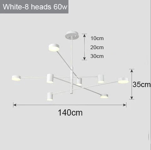 Swivel LED Chandelier - Versatile for Living, Dining, Office - Sleek Black Pendant Light - Modern Home Decor