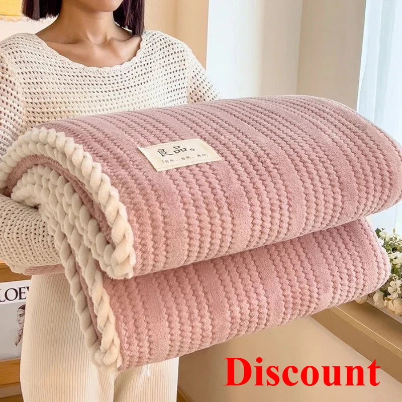 2025 new Throw Blanket for Sofa Winter Blanket King Size Home Warm Plaid Comforter Bedspread Bedding Sheet