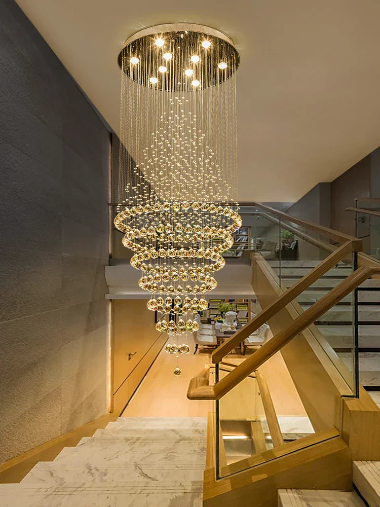 Starry Crystal Loft Chandelier - High-Quality Pendant Light for Elegant Spaces