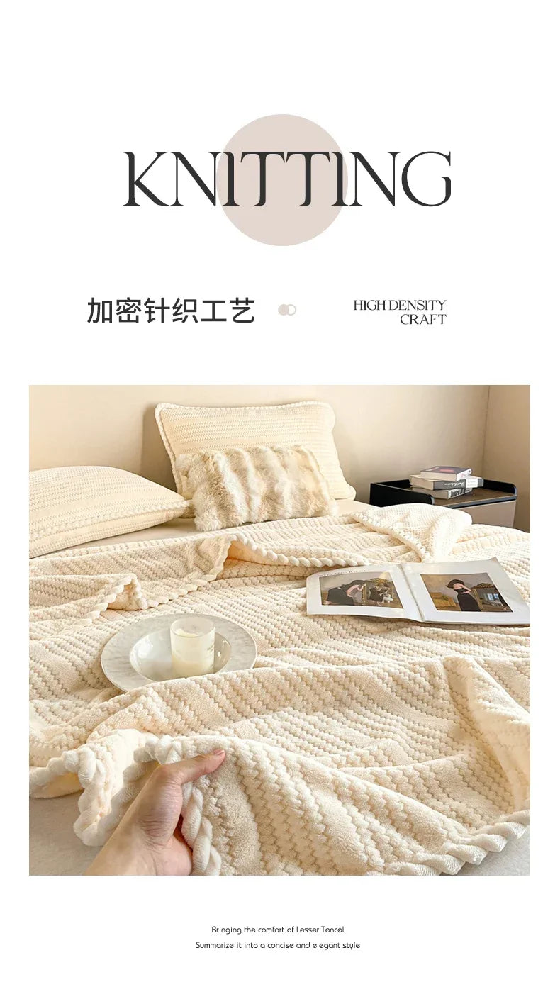 2025 new Throw Blanket for Sofa Winter Blanket King Size Home Warm Plaid Comforter Bedspread Bedding Sheet