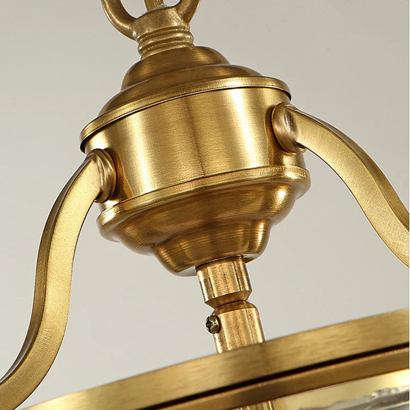 American Country Style Pendant Lamp - Bronze Glass Chandelier for Dining and Living Spaces