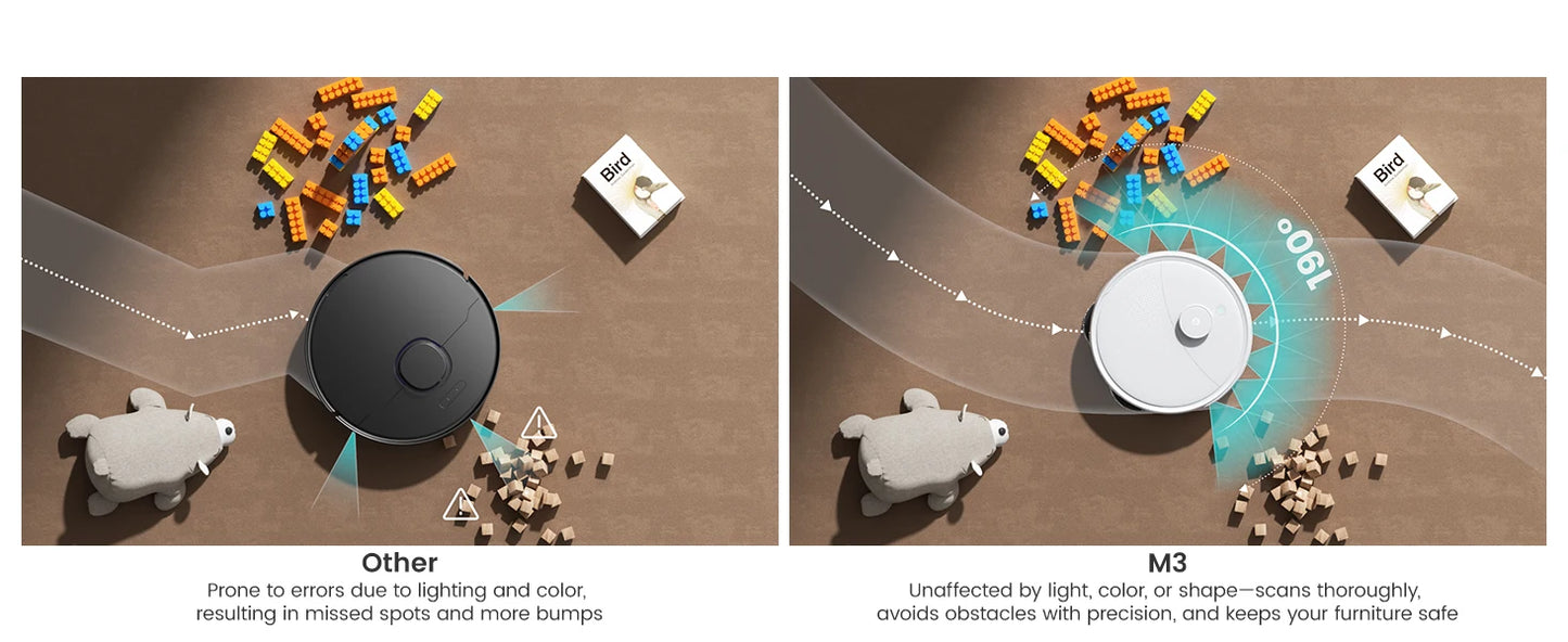 LEFANT Robot Vacuum Cleaner with Mapping, 12000Pa Suction, Emptying Station, Automatic Washing and Drying, DTOF Laser