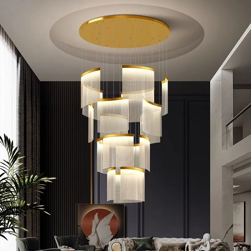 Chic Nordic Stair Chandelier - Versatile Pendant and Ceiling Lights for Living and Dining Rooms, Elevating Indoor Lighting and Home Decor