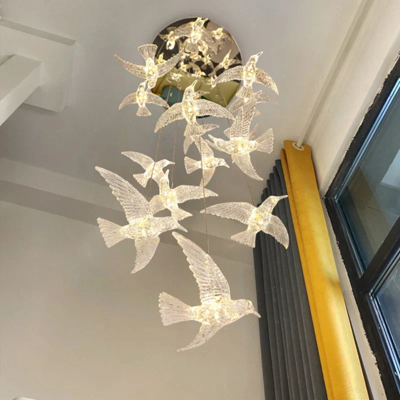 Contemporary LED Bird-Shaped Pendant Lamp - Stylish Illumination for Your Living Space