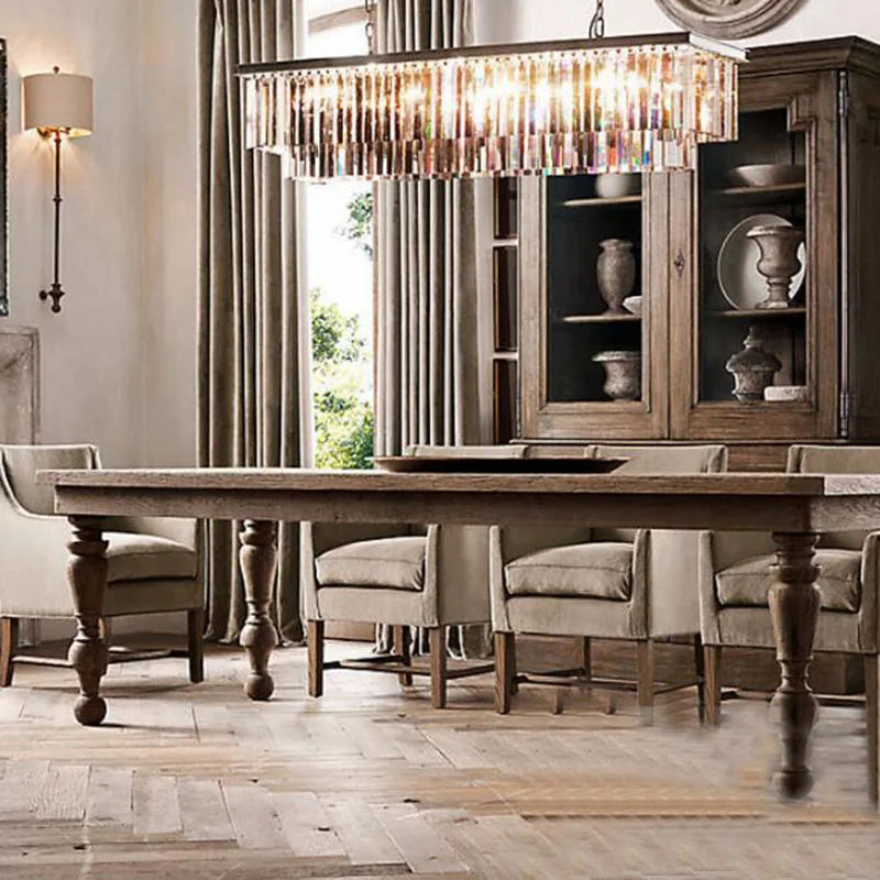 Timeless American Classic Crystal LED Chandeliers - Illuminate and Elevate Your Space with High-Quality Rectangular Lighting for Foyers, Living Rooms, and Dining Rooms