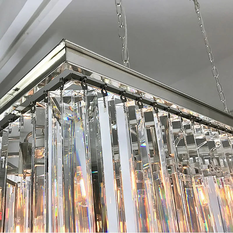 Timeless American Classic Crystal LED Chandeliers - Illuminate and Elevate Your Space with High-Quality Rectangular Lighting for Foyers, Living Rooms, and Dining Rooms