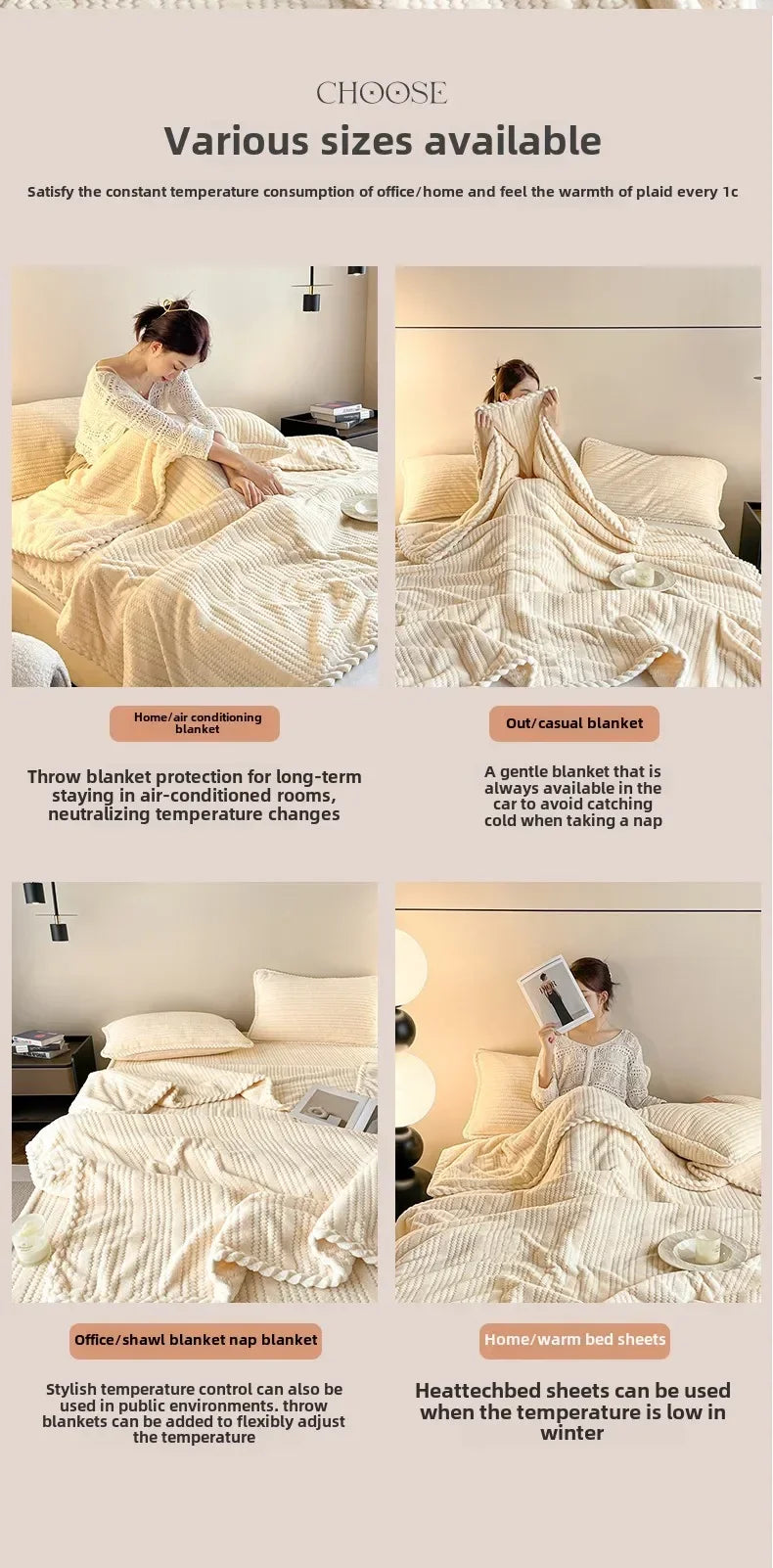 2025 new Throw Blanket for Sofa Winter Blanket King Size Home Warm Plaid Comforter Bedspread Bedding Sheet