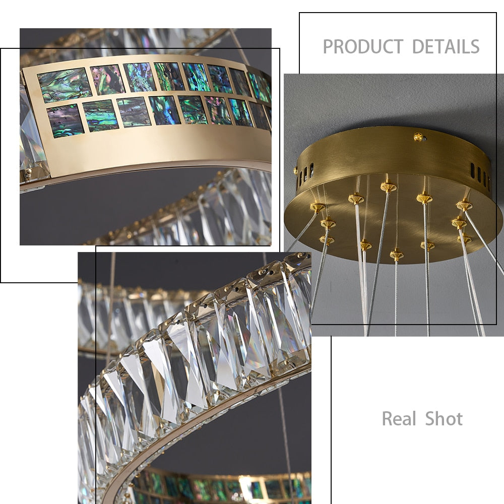 Evelyn's Elegance Chandelier - Chic Wall/Pendant Light with Luxurious Shell Design