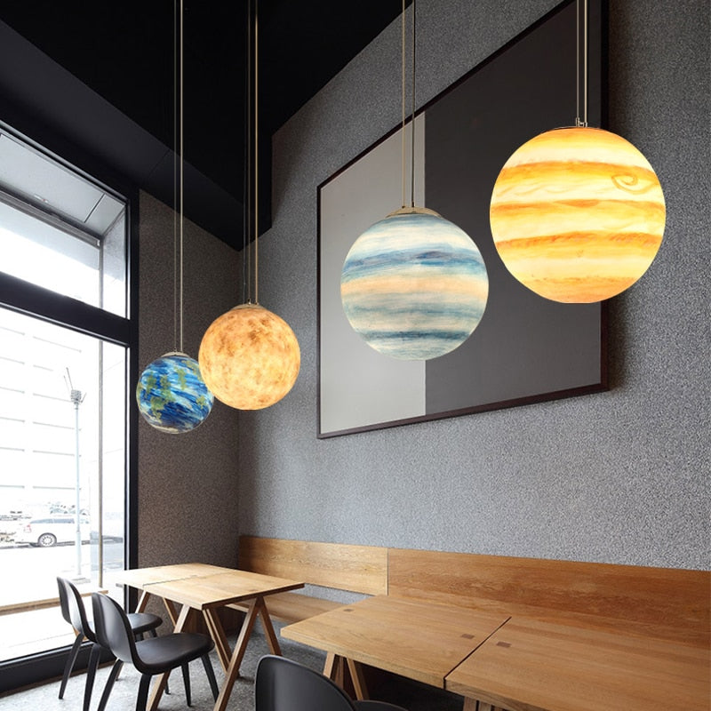 Ava's Galaxy Nordic Planet Acrylic Pendant Light