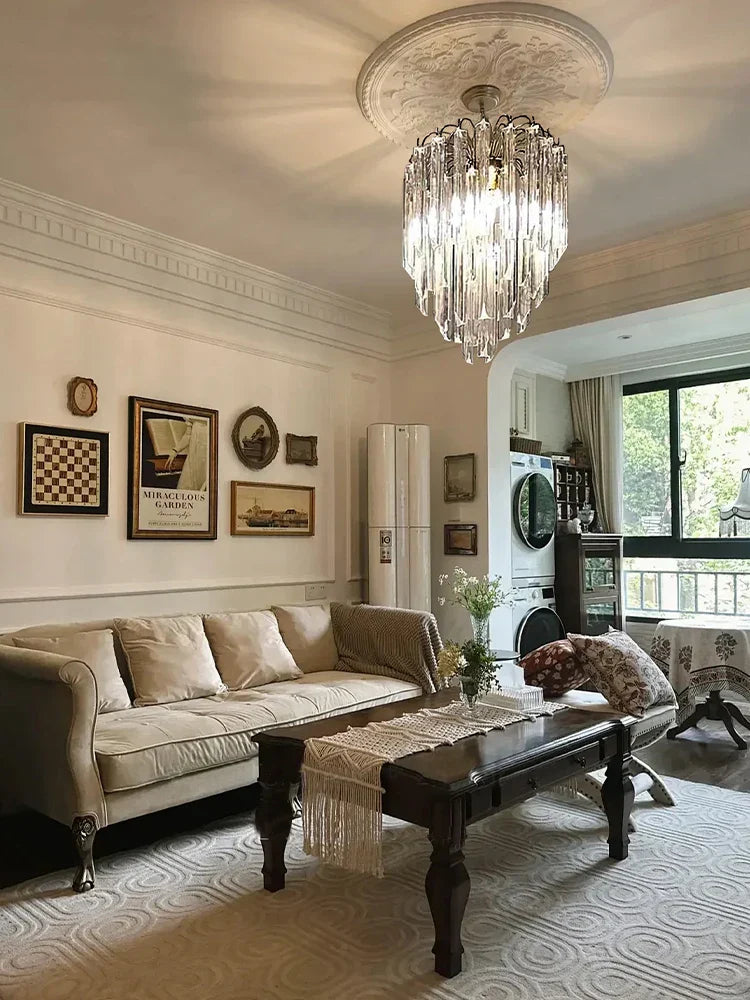 Gianna Italian Crystal Glass Pendant Chandelier – Classic Hanging Light for Staircase & High Ceilings