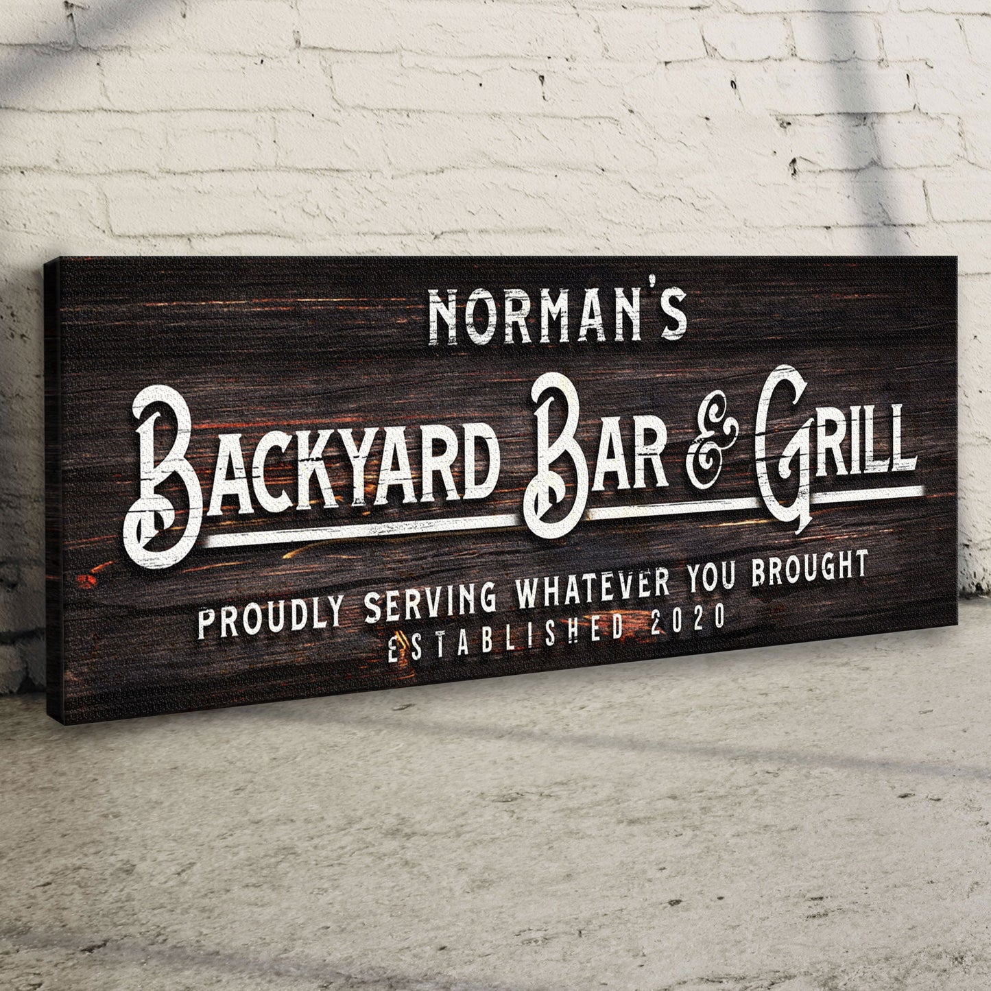 Custom Backyard Bar and Grill Sign: Custom Bar Signs for Home Bar โ Perfect for Outdoor Man Cave Decor