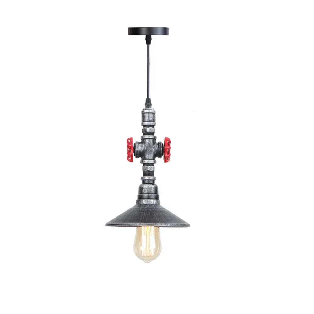 Vintage Industrial Single Head Steampunk Water Pipe Pendant Light Retro Metal Copper Pipe Chandelier Adjustable Hanging Lamp