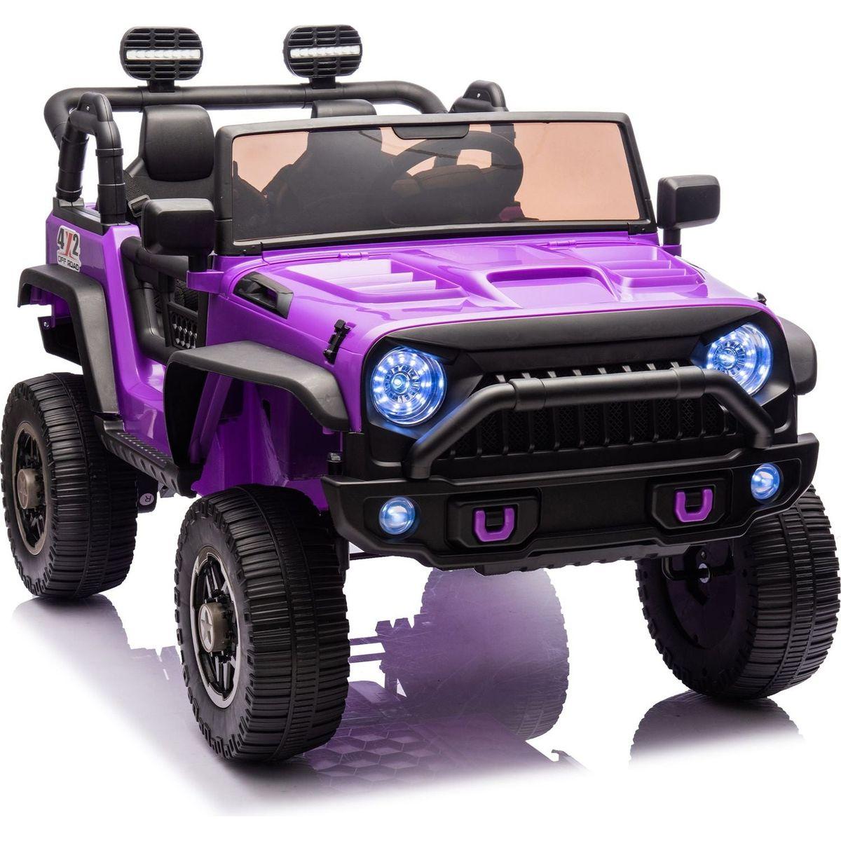 24V Two-Seater Kids Ride On Truck Car W/Parents Control,200wx2,Seat width 20.28in,Four-wheel Suspension,LED Lights,Music,MP3,Bluetooth,Two independent seat belts,Suitable for off-road For Kids Aged 3+