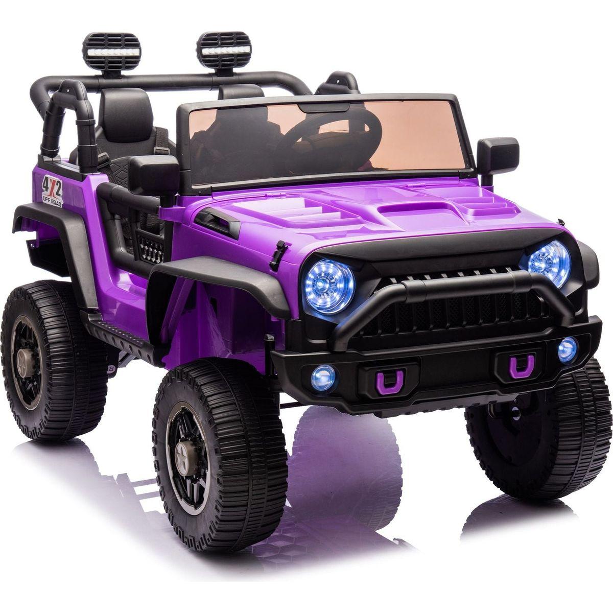 24V Two-Seater Kids Ride On Truck Car W/Parents Control,200wx2,Seat width 20.28in,Four-wheel Suspension,LED Lights,Music,MP3,Bluetooth,Two independent seat belts,Suitable for off-road For Kids Aged 3+