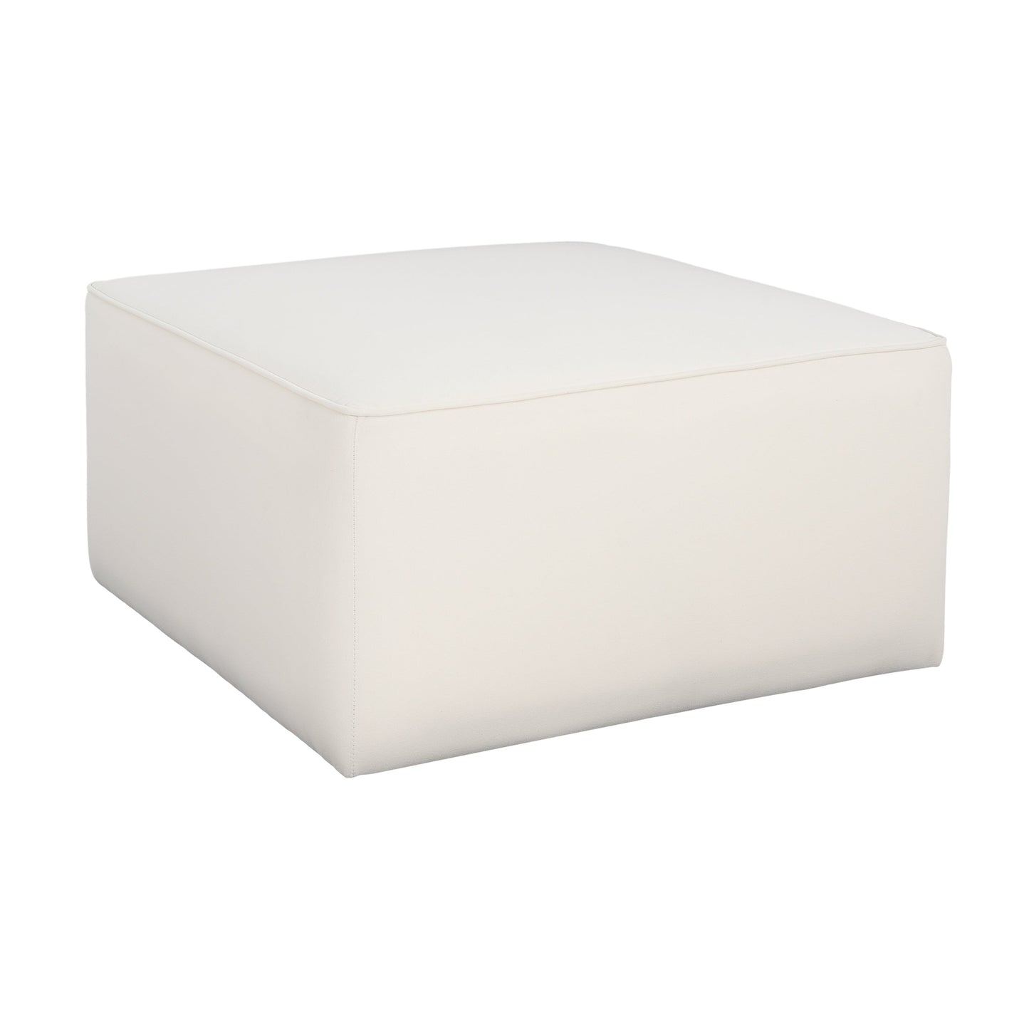 Upholstered Square Ottoman,Cream
