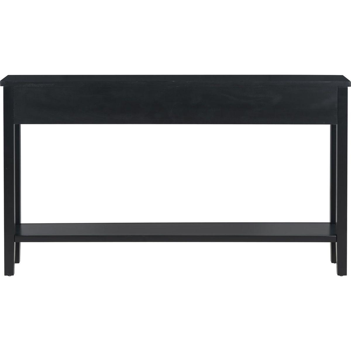 U_STYLE Contemporary High-Quality Entryway Console Table with 4 Spacious Drawersm,1 Practical Bottom ShelfLong Legs, for Hallway, Foyer