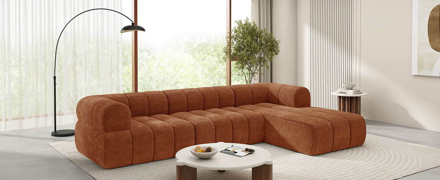 122' Modern L-Shaped Sectional Sofa with High-Density Fully Compressed Sponge and Chaise Lounge, 2-Piece Set, Fully Assembled Right Hand Facing, Perfect for Living Room, Lounge