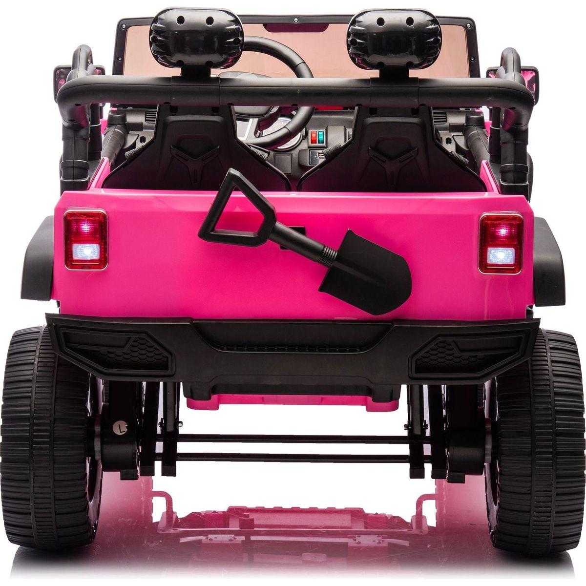24V Two-Seater Kids Ride On Truck Car W/Parents Control,200wx2,Seat width 20.28in,Four-wheel Suspension,LED Lights,Music,MP3,Bluetooth,Two independent seat belts,Suitable for off-road For Kids Aged 3+