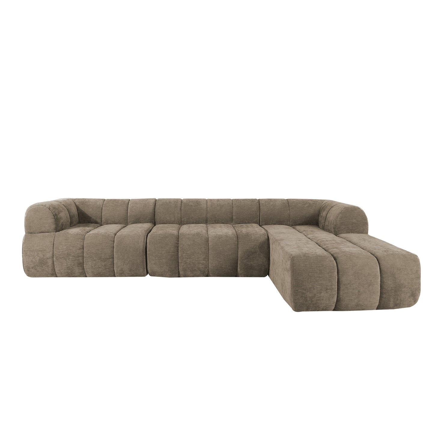 122' Modern L-Shaped Sectional Sofa with High-Density Fully Compressed Sponge and Chaise Lounge, 2-Piece Set, Fully Assembled Right Hand Facing, Perfect for Living Room, Lounge
