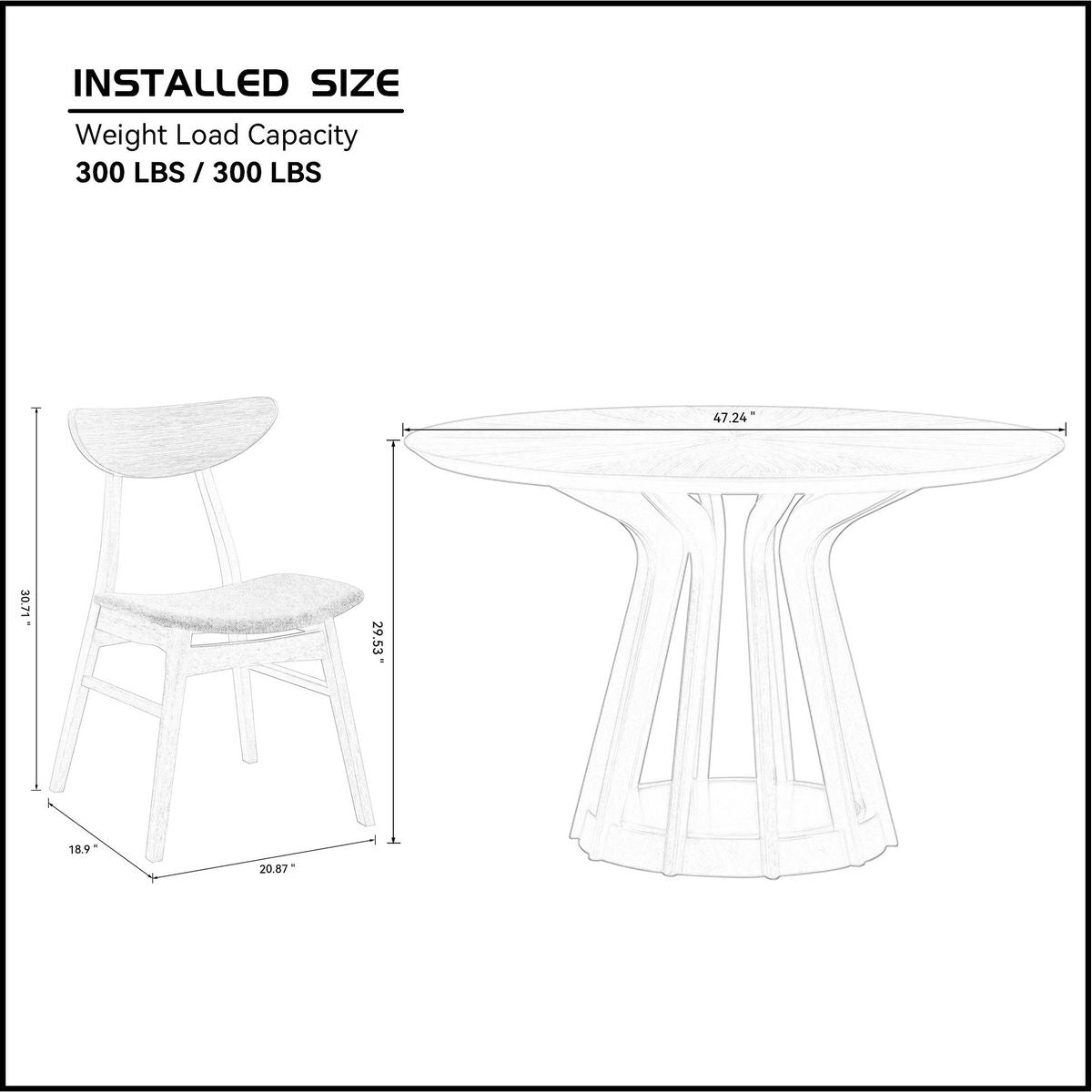 (1 Table+4 Chairs)Modern Dining Table Set of 5 pcs,Wooden Dining Table and Upholstered Chairs for Living Room,Round Kitchen Set with Sturdy Legs for Restaurant,Walnut