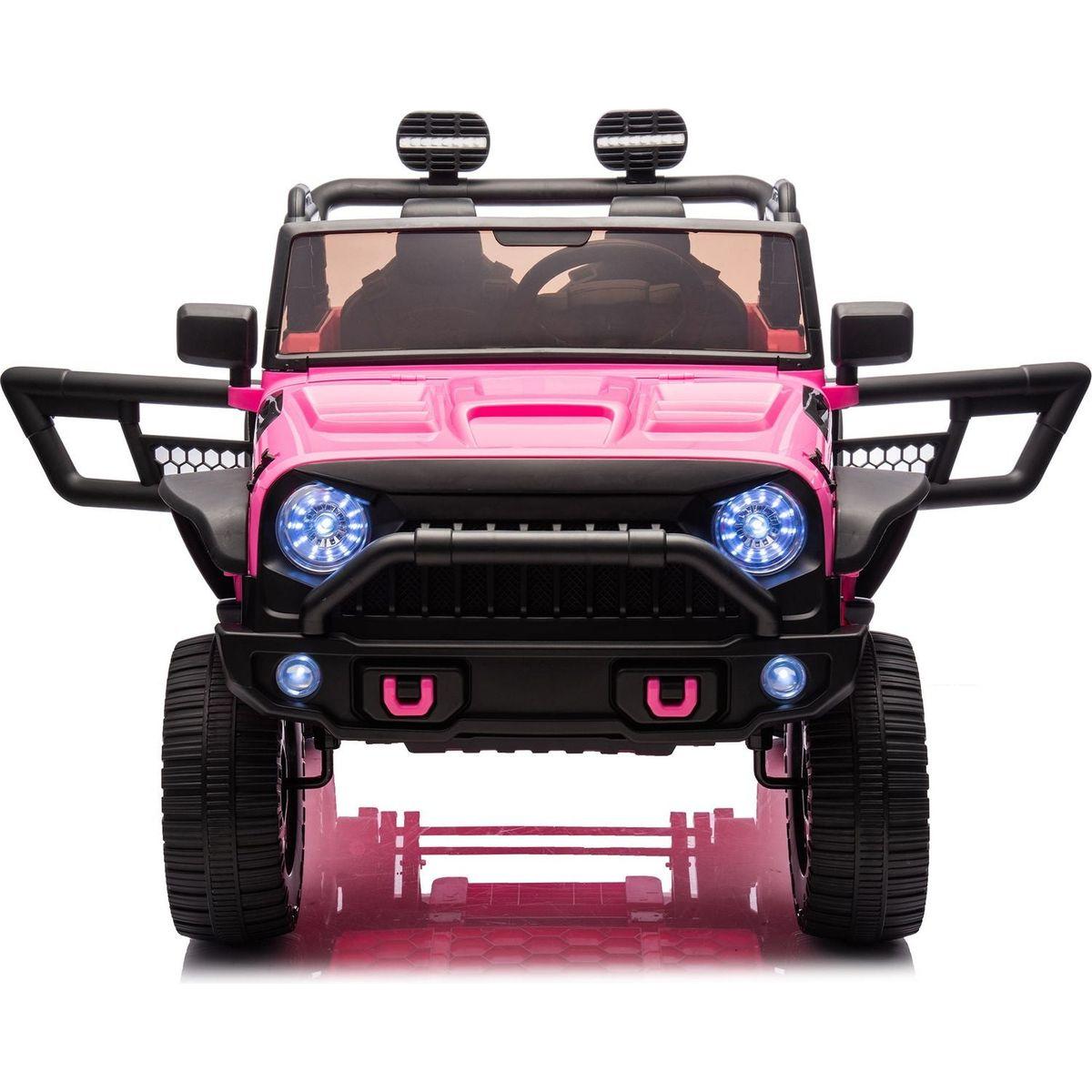 24V Two-Seater Kids Ride On Truck Car W/Parents Control,200wx2,Seat width 20.28in,Four-wheel Suspension,LED Lights,Music,MP3,Bluetooth,Two independent seat belts,Suitable for off-road For Kids Aged 3+