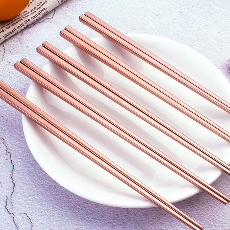 Dining & Tableware: Annie Rose Gold Chopsticks - Set of 4 by Tea + Linen