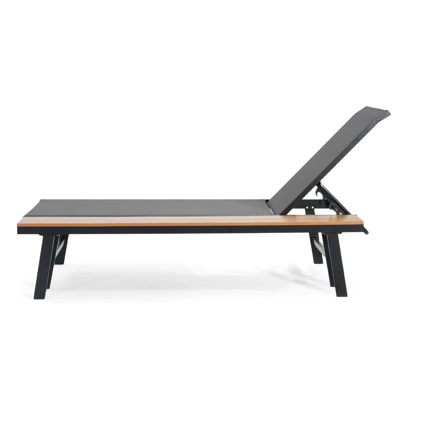 WATERLOO CHAISE LOUNGE WITH ATTACHED WOOD SIDE TABLE, 1PC, (62756.00BLK)