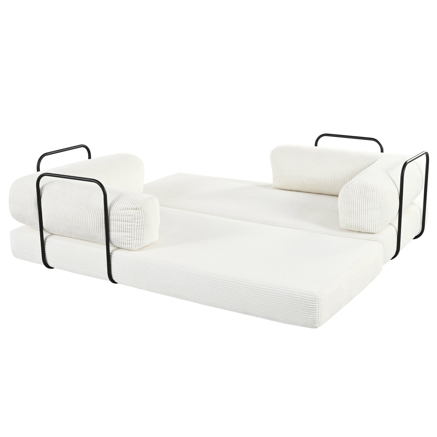 U_Style L-Shaped Modular Sofa Bed in Corduroy Fabric, Ideal for Living Rooms and Apartments