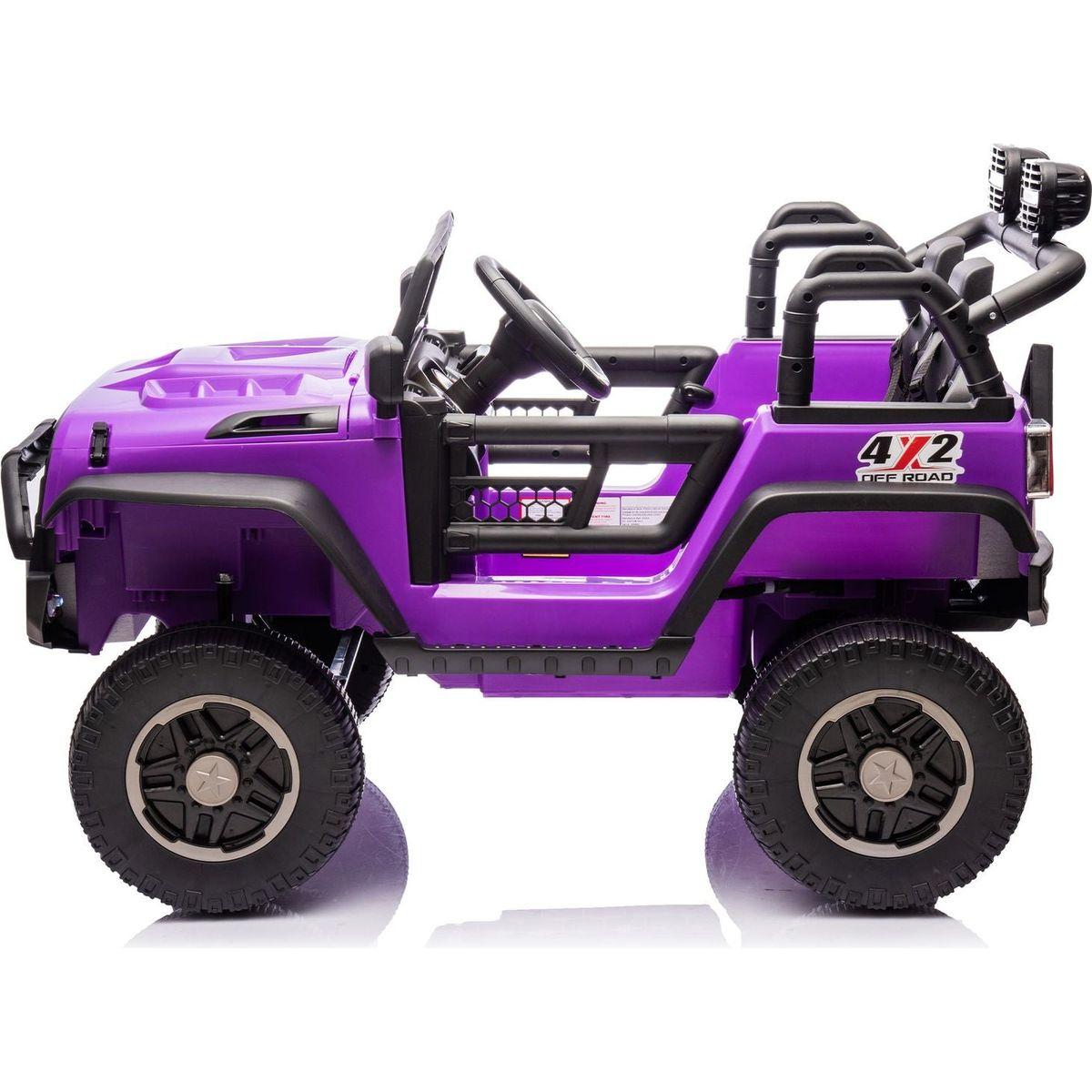 24V Two-Seater Kids Ride On Truck Car W/Parents Control,200wx2,Seat width 20.28in,Four-wheel Suspension,LED Lights,Music,MP3,Bluetooth,Two independent seat belts,Suitable for off-road For Kids Aged 3+