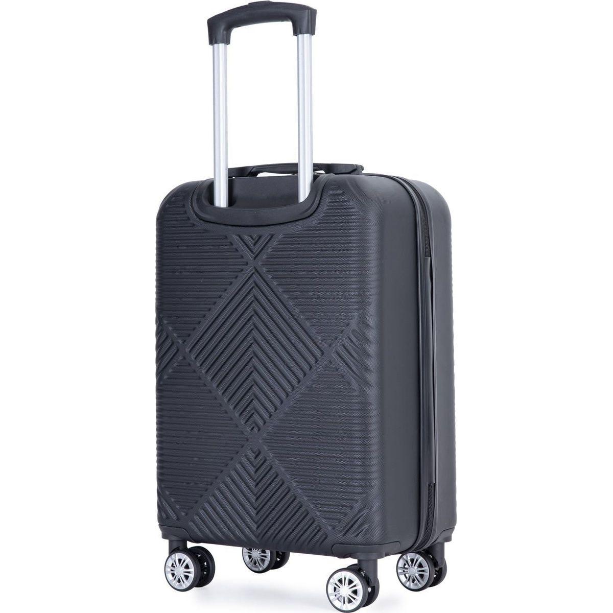 2Piece Luggage Sets ABS Lightweight Suitcase, Spinner Wheels, (20/14) BLACK