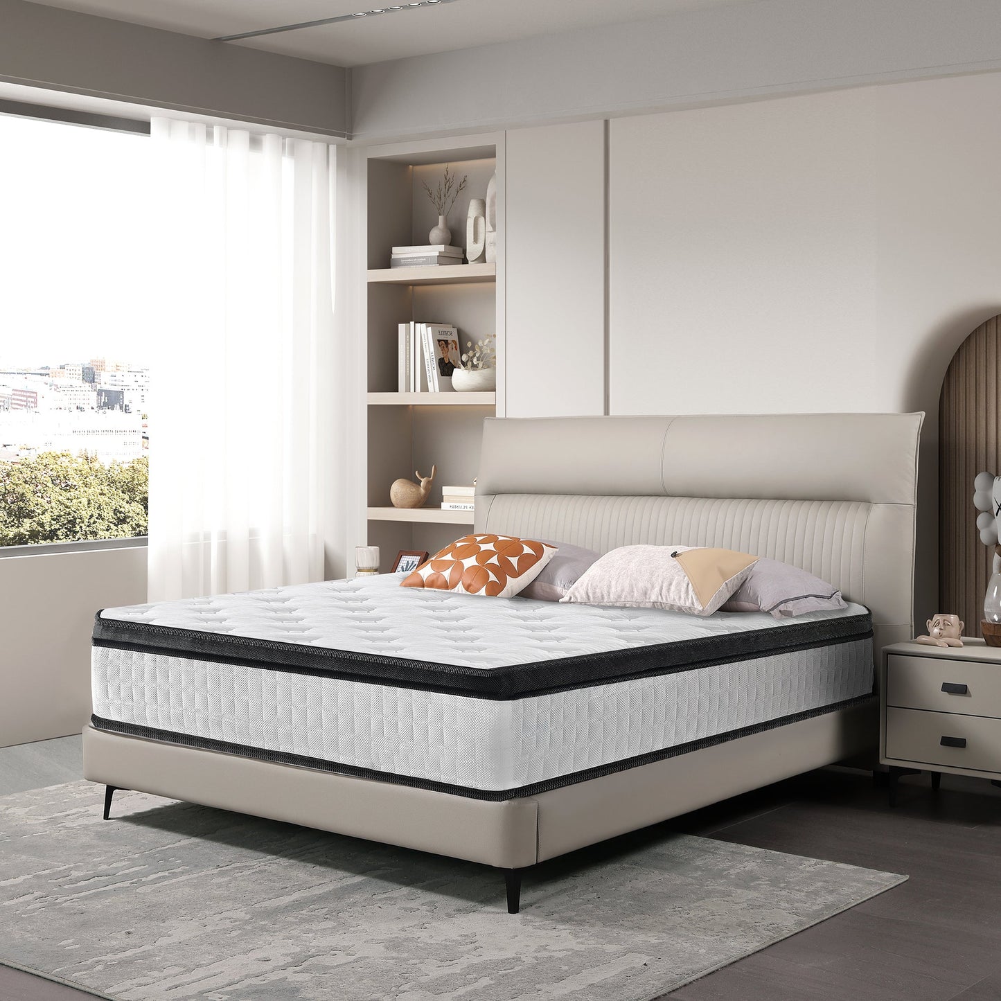 12 Inch Twin XL Breathable Cool Cover Certipur-US Memory Foam Individual Pocket Spring Hybrid Mattress