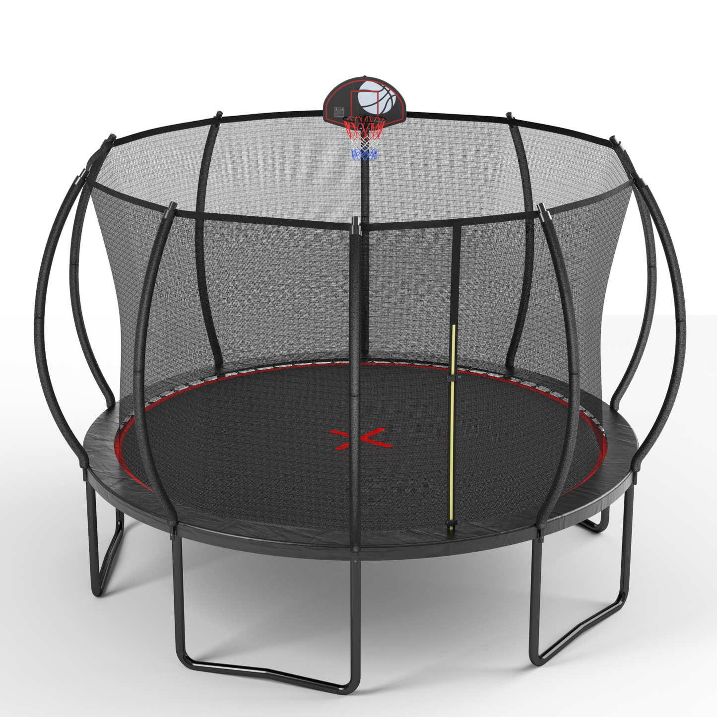 YC 12FT trampoline Pumpkin- Black Red