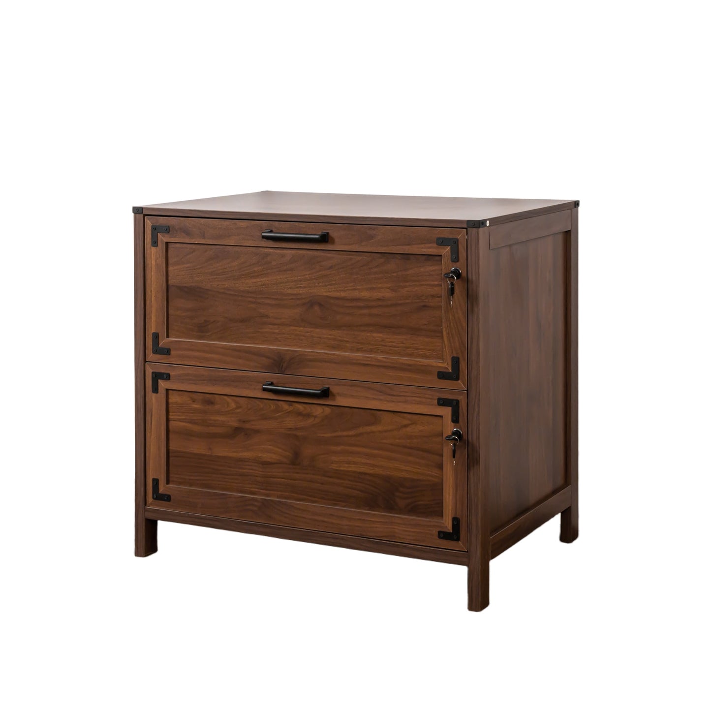 2 Drawer Farmhouse File Cabinet,Filing Cabinet with Lock for Home Office