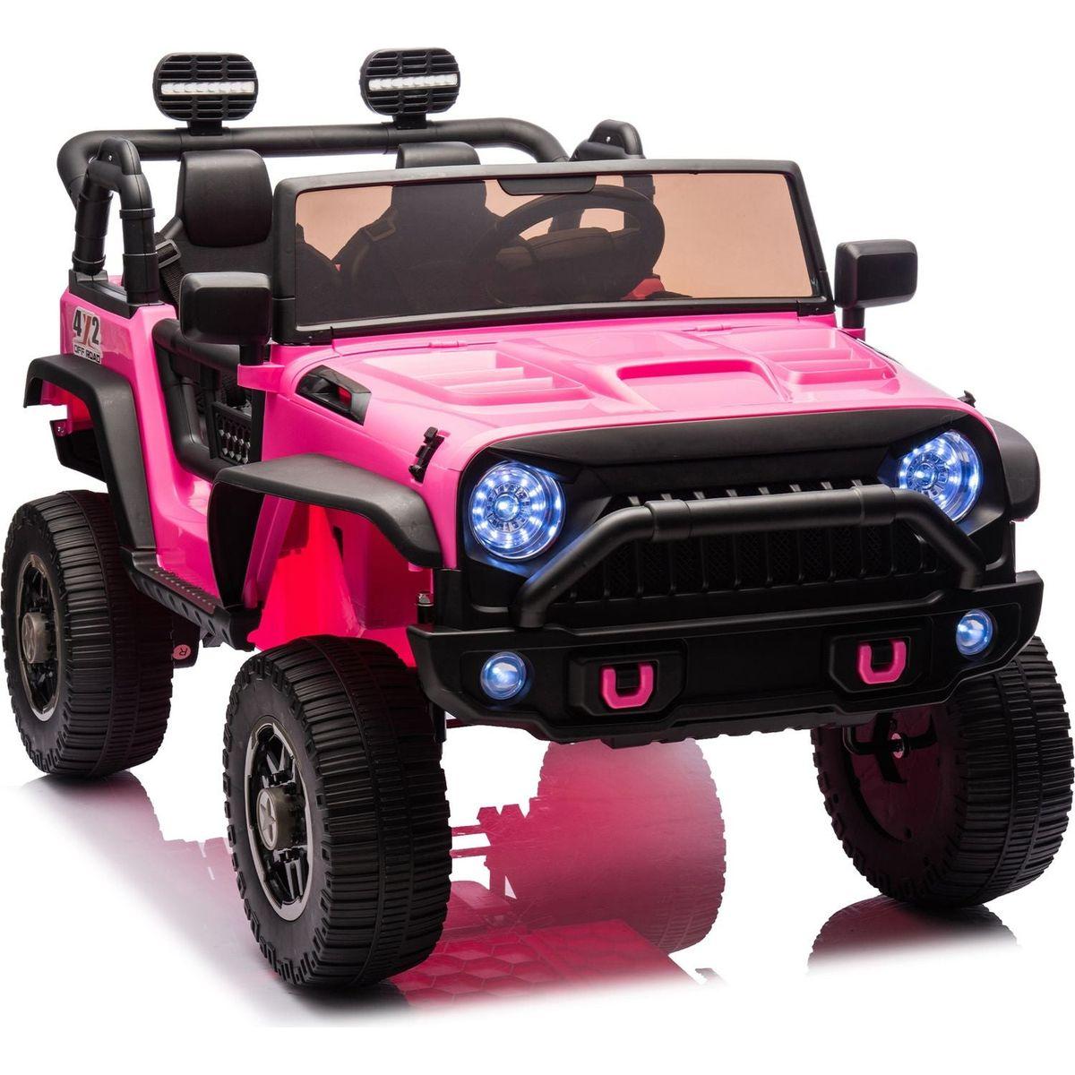 24V Two-Seater Kids Ride On Truck Car W/Parents Control,200wx2,Seat width 20.28in,Four-wheel Suspension,LED Lights,Music,MP3,Bluetooth,Two independent seat belts,Suitable for off-road For Kids Aged 3+