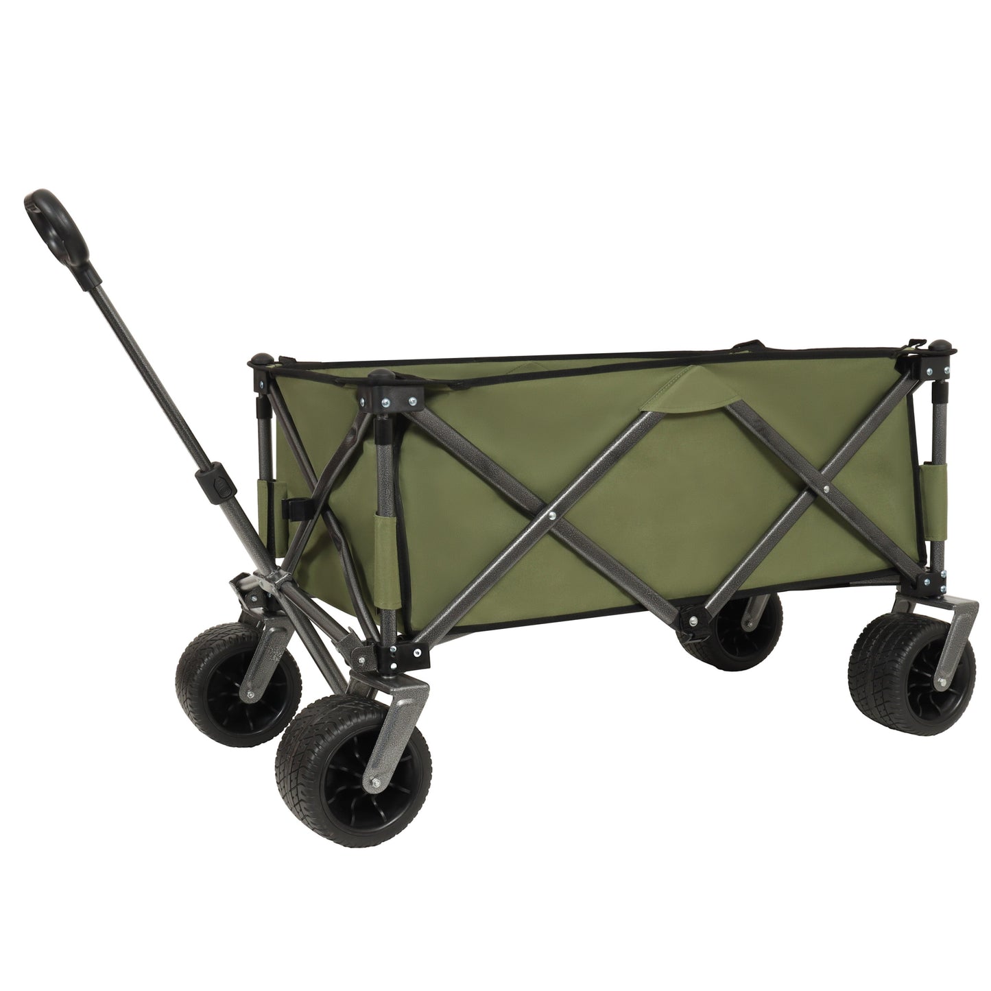 Utility Park Garden Cart Tool Customized Color Folding Camping Trolley Outdoor Picnic Beach Wagon, Green