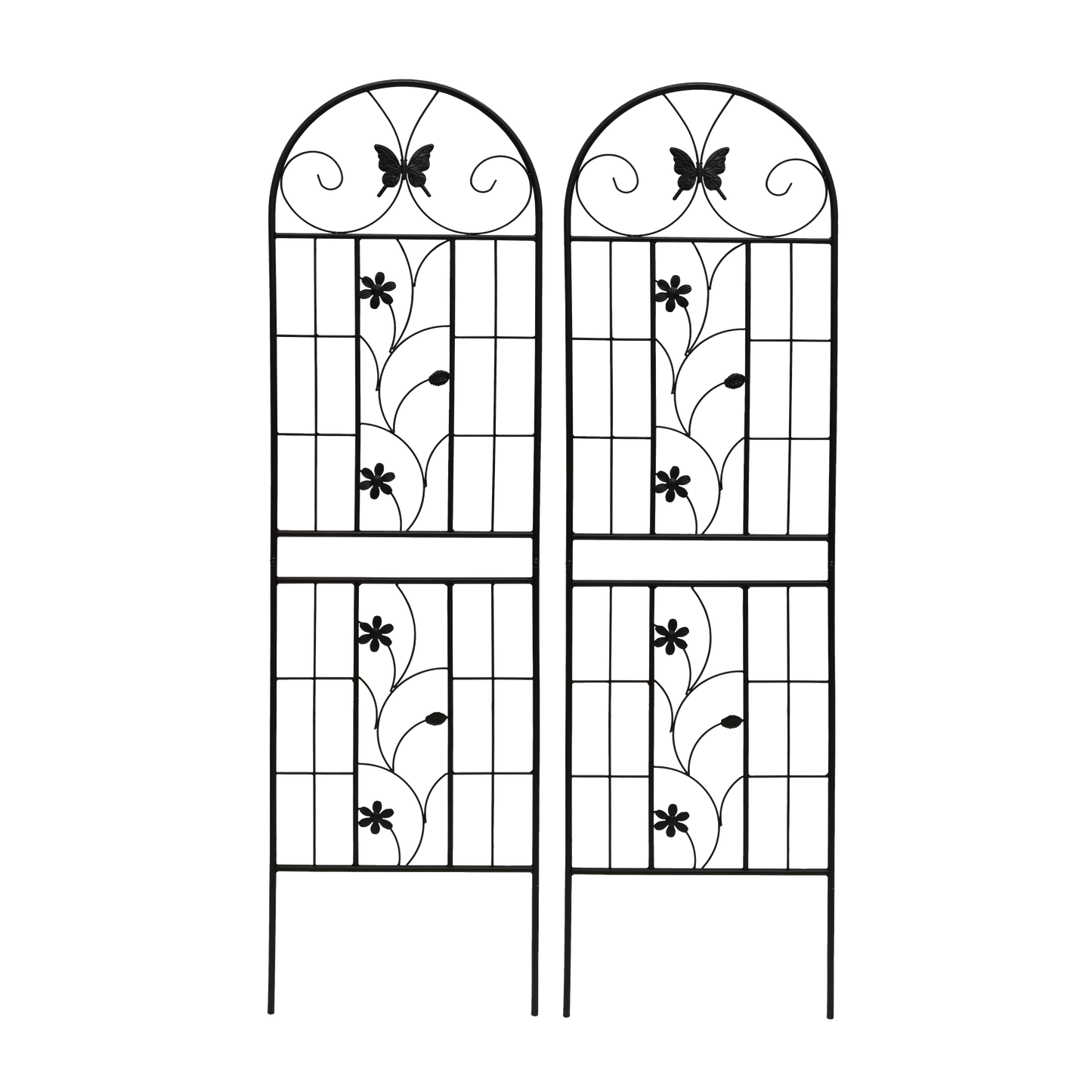 2 Pack Metal Garden Trellis 71' x 19.7' Rustproof Trellis for Climbing Plants Outdoor Flower Support Black