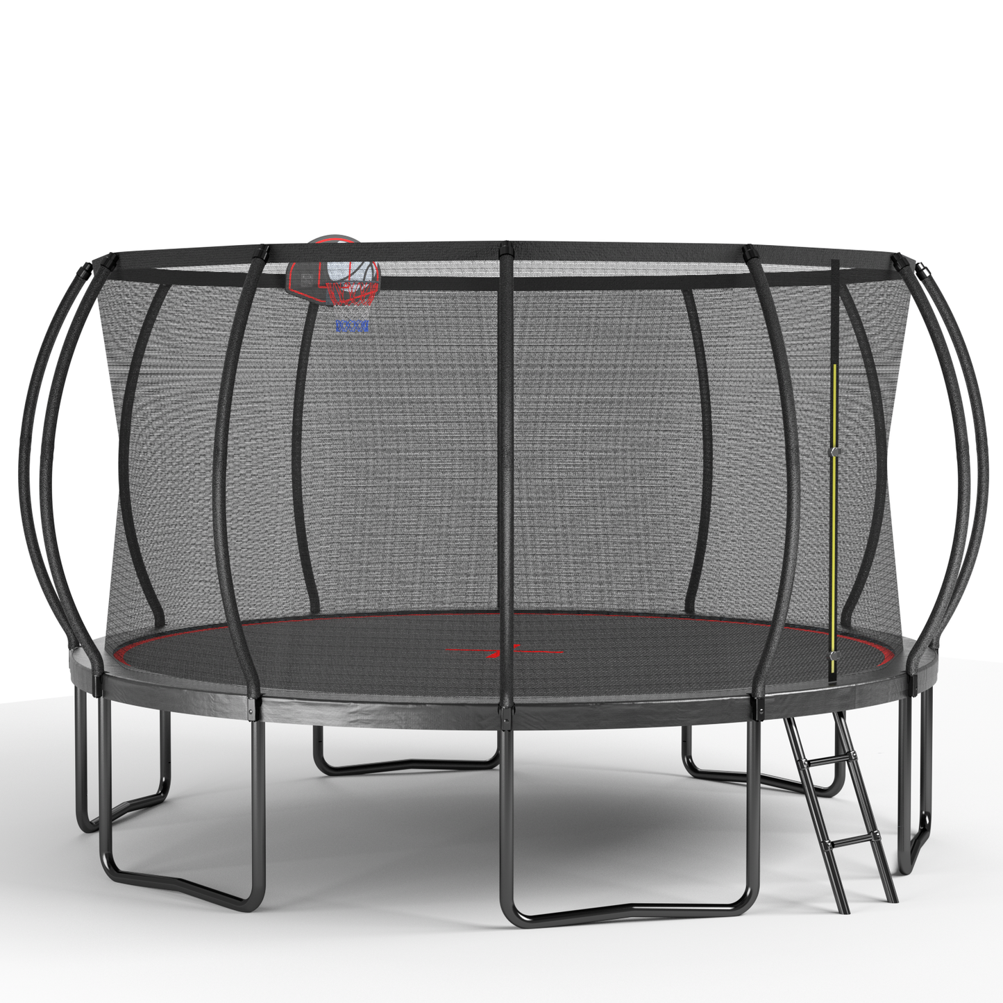 YC 14FT trampoline Pumpkin- Black Red- fframe height 90cm