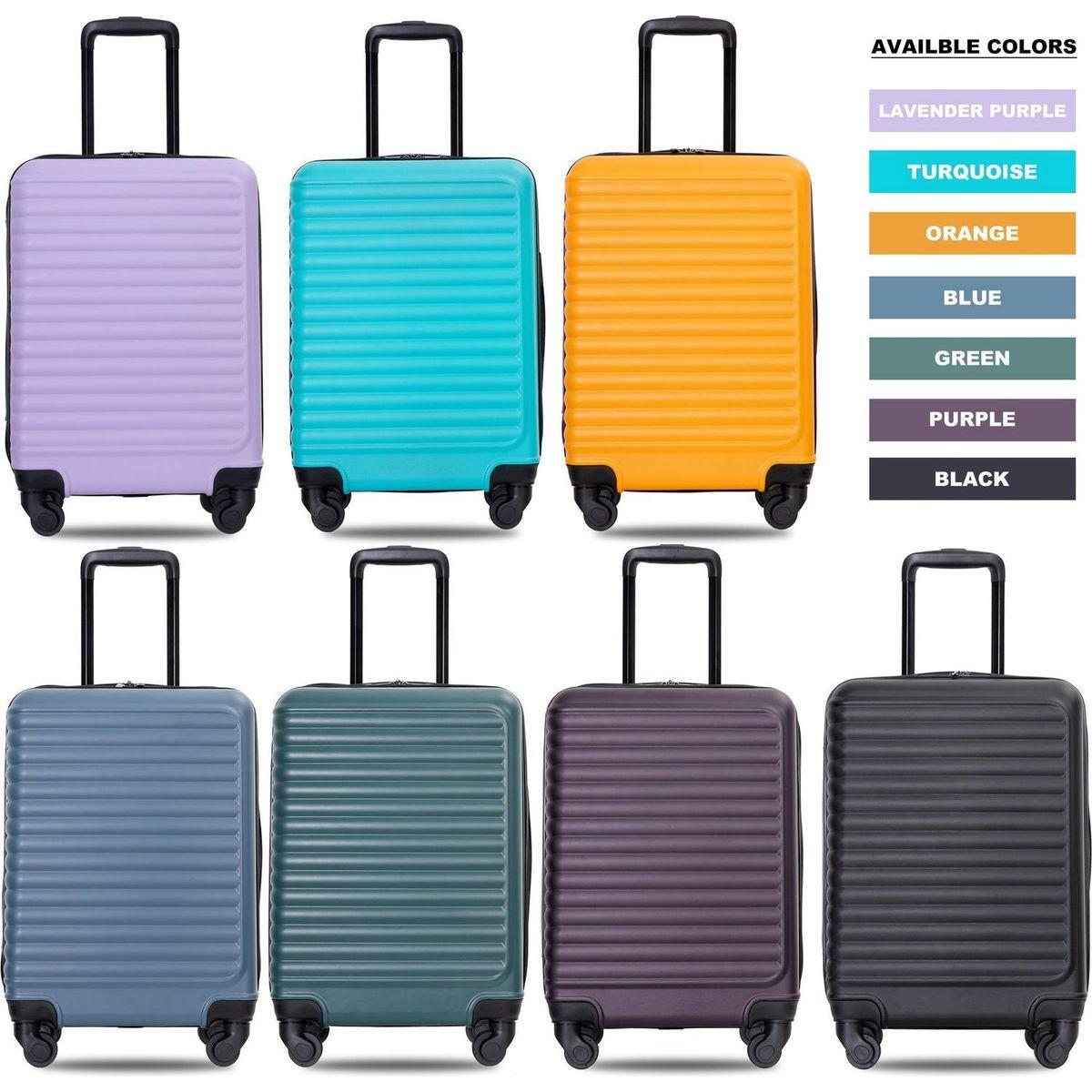 20" Carry on Luggage Lightweight Suitcase, Spinner Wheels, Orange