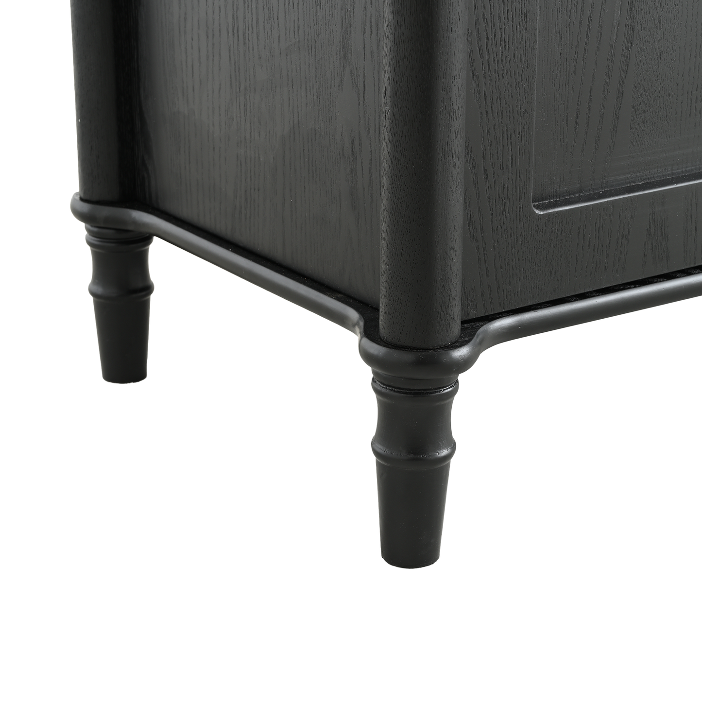 Vintage Display Cabinet with Double Glass Doors, Traditional Style for Collectibles - Black, Ash Wood Veneer, 73.25'' Tall