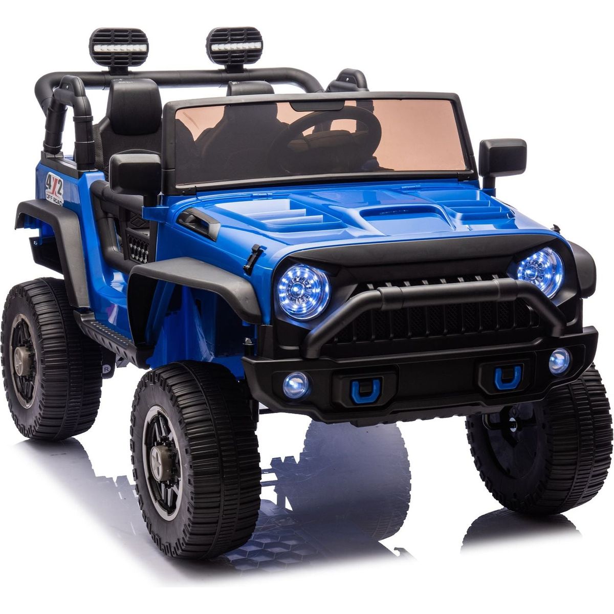 24V Two-Seater Kids Ride On Truck Car W/Parents Control,200wx2,Seat width 20.28in,Four-wheel Suspension,LED Lights,Music,MP3,Bluetooth,Two independent seat belts,Suitable for off-road For Kids Aged 3+