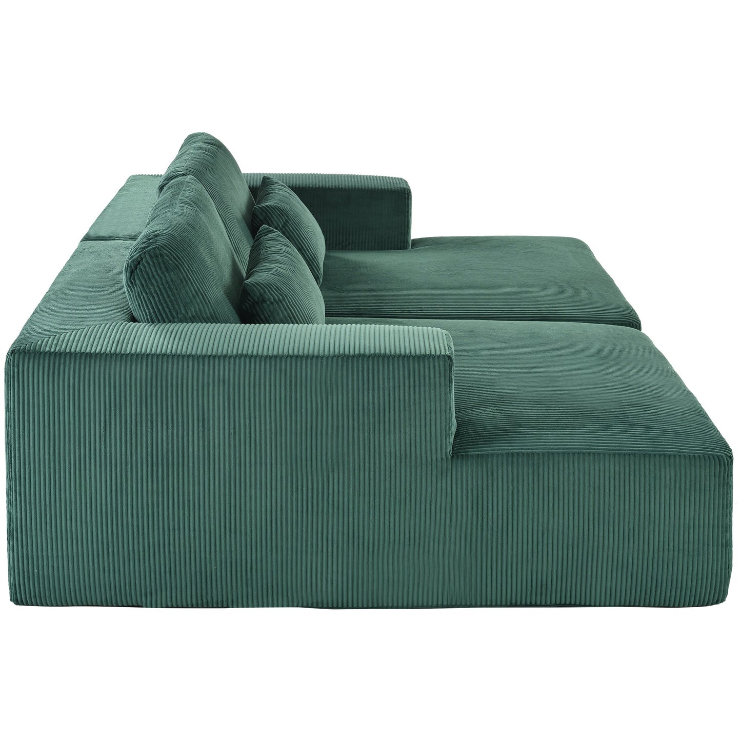 U_Style Corduroy Double Sofa Bed with 2 Pillows, Perfect for Living Rooms, Apartments, Offices