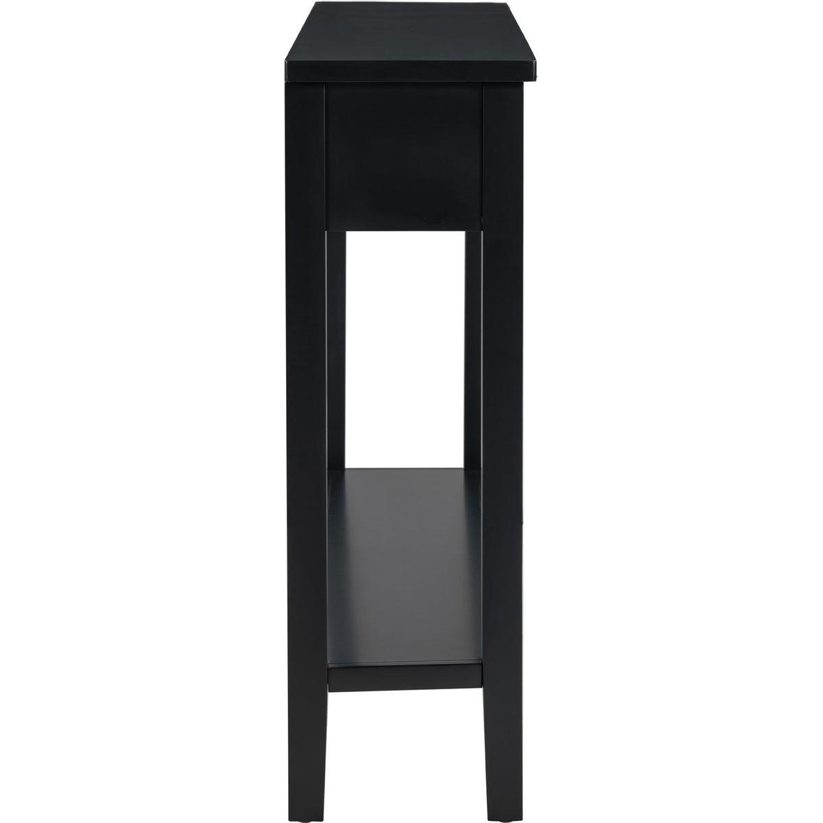 U_STYLE Contemporary High-Quality Entryway Console Table with 4 Spacious Drawersm,1 Practical Bottom ShelfLong Legs, for Hallway, Foyer