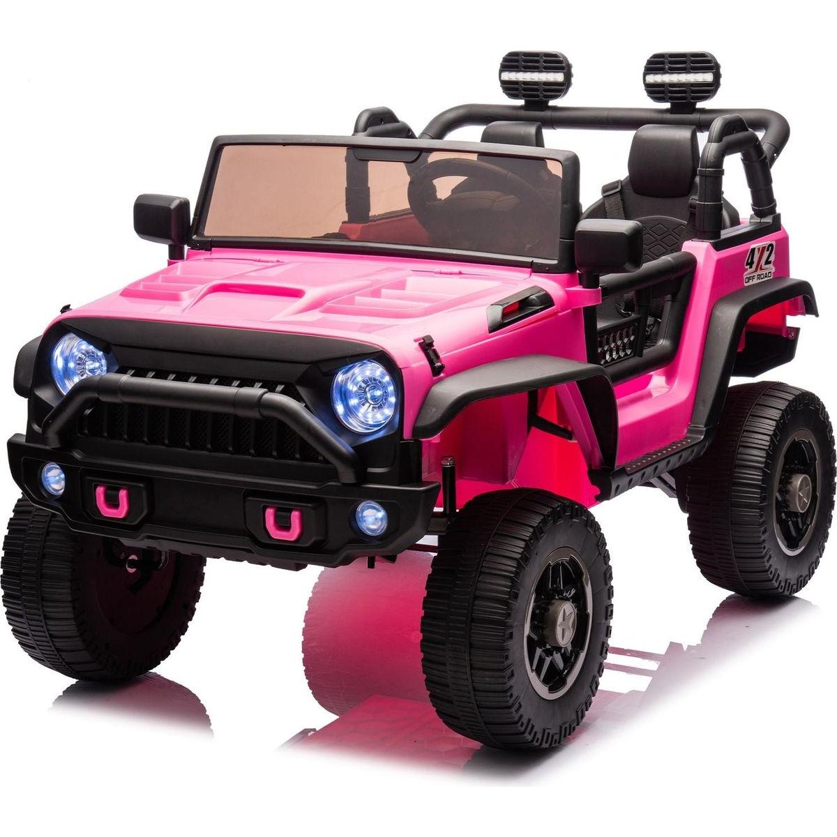 24V Two-Seater Kids Ride On Truck Car W/Parents Control,200wx2,Seat width 20.28in,Four-wheel Suspension,LED Lights,Music,MP3,Bluetooth,Two independent seat belts,Suitable for off-road For Kids Aged 3+