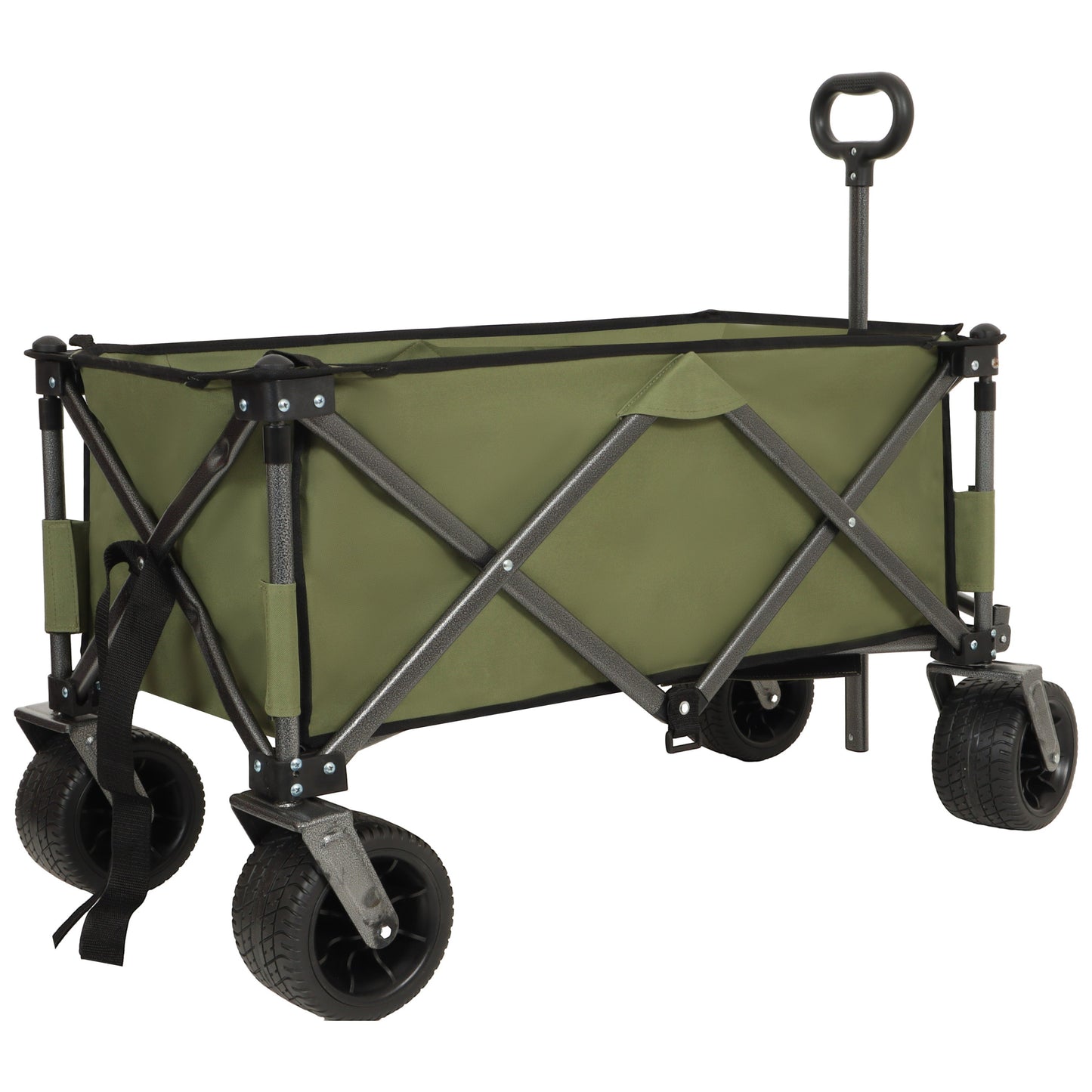 Utility Park Garden Cart Tool Customized Color Folding Camping Trolley Outdoor Picnic Beach Wagon, Green